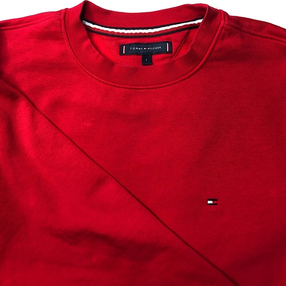 Tommy Hilfiger Men's Premium Flag Embroidery Terry Cotton Sweatshirt Size Large - Picture 10 of 12